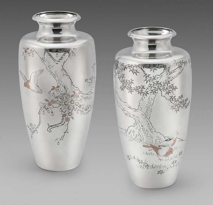 A Pair of Meiji Period Japanese Vases